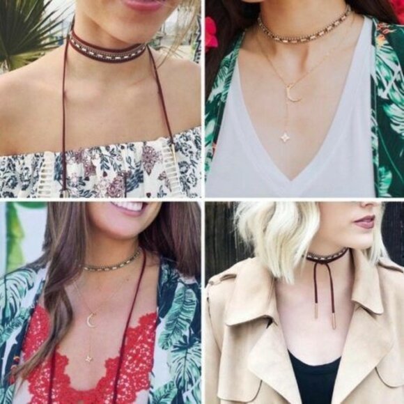 Jen Atkin x Chloe + Isabel Women's Jewel Suede Headwrap Choker Necklace - Picture 6 of 12